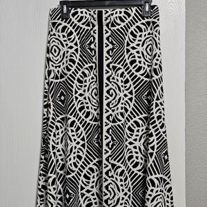 Vintage Metro Wear Skirt Long Black N White Size M